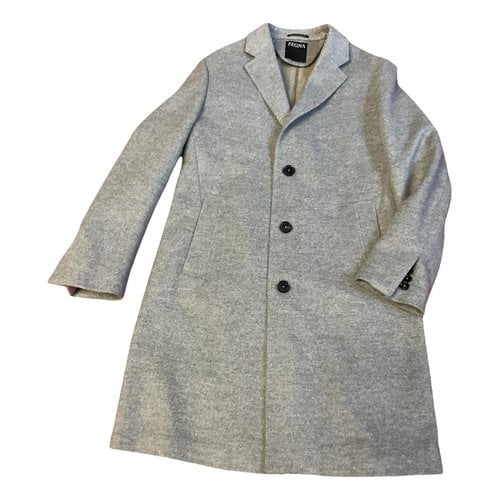 Pre-owned Zegna Cashmere Coat In Grey