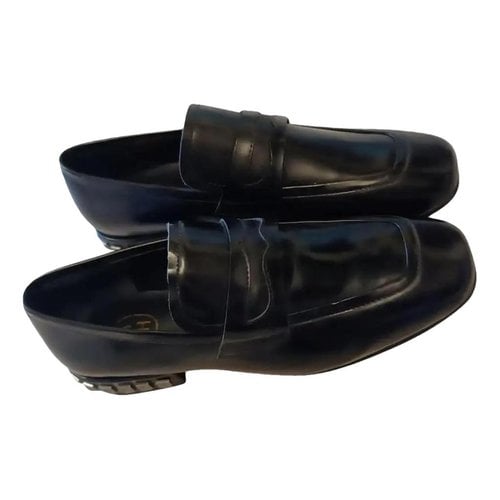 Pre-owned Ash Leather Flats In Black