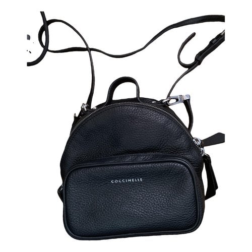 Pre-owned Coccinelle Leather Backpack In Black