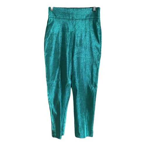 Pre-owned Elisabetta Franchi Straight Pants In Green
