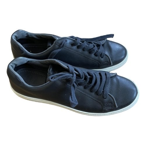 Pre-owned Church's Leather Low Trainers In Navy