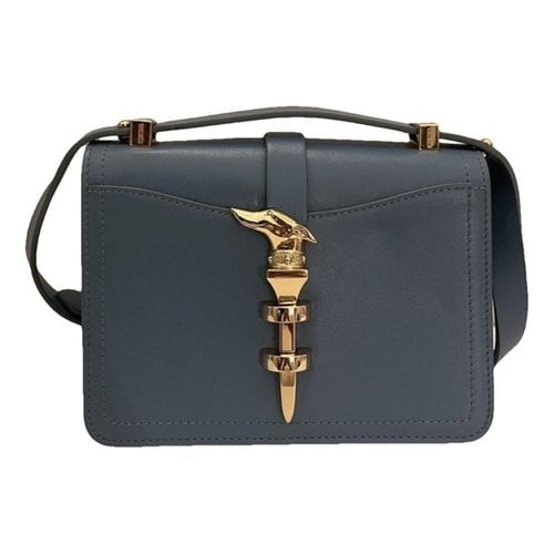 Pre-owned Trussardi Leather Clutch Bag In Navy