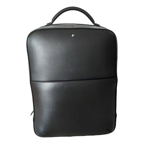Pre-owned Montblanc Leather Backpack In Black