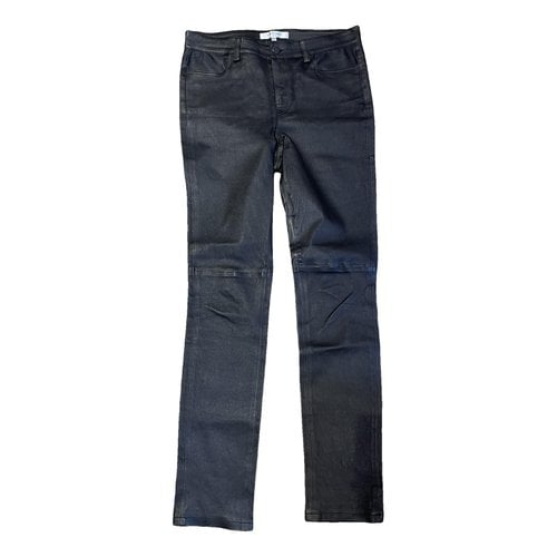 Pre-owned Lk Bennett Leather Trousers In Black