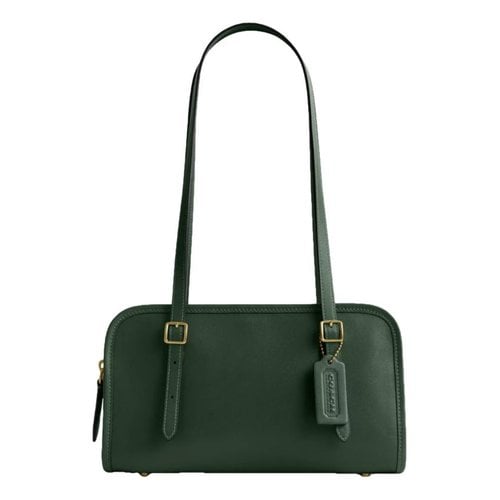 Pre-owned Coach Leather Handbag In Green