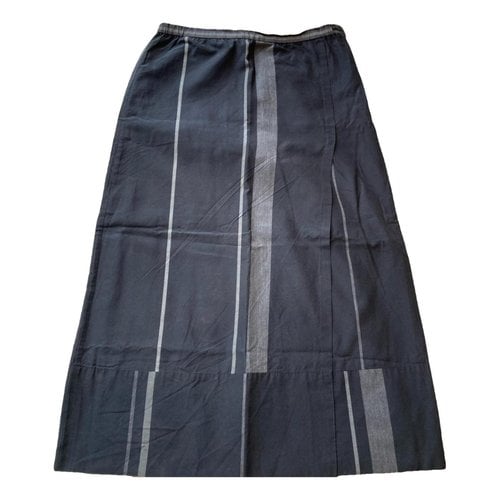 Pre-owned Issey Miyake Linen Maxi Skirt In Multicolour