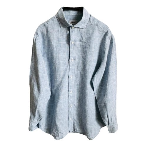 Pre-owned Brioni Linen Shirt In Blue