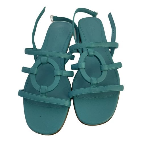 Pre-owned Loro Piana Leather Sandals In Green