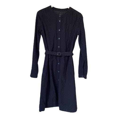 Pre-owned Apc Mid-length Dress In Navy