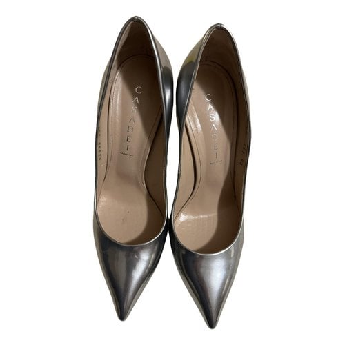 Pre-owned Casadei Leather Heels In Silver