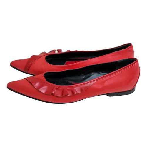 Pre-owned Louis Vuitton Leather Ballet Flats In Red