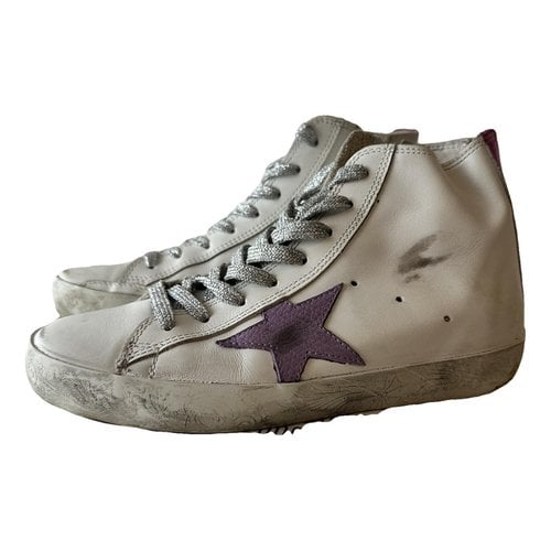 Pre-owned Golden Goose Francy Leather Trainers In White