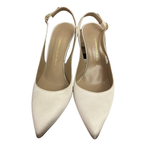 Pre-owned Alessandra Rich Cloth Heels In White