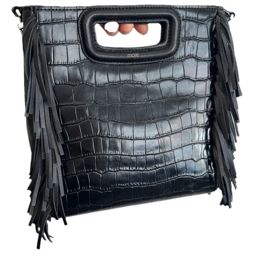 Pre-owned Maje Sac M Leather Handbag In Black