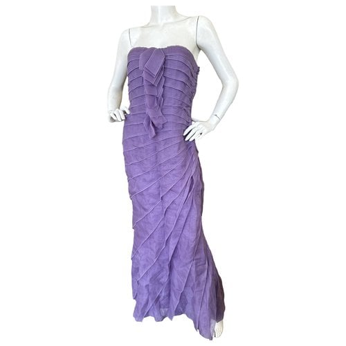 Pre-owned Dior Silk Maxi Dress In Purple