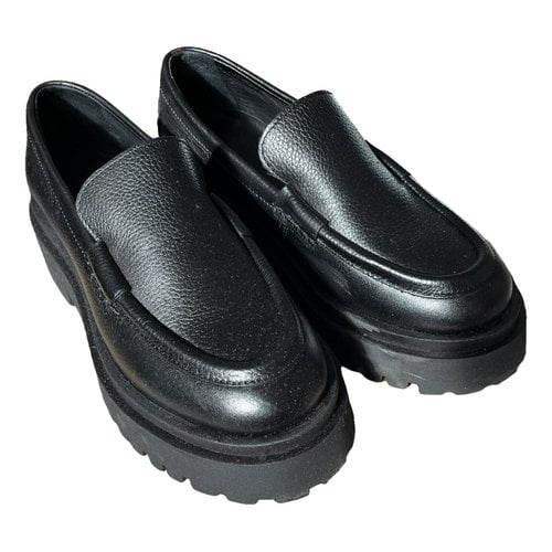 Pre-owned Whistles Leather Flats In Black