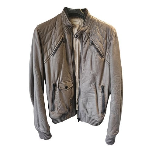 Pre-owned Mauro Grifoni Leather Jacket In Grey