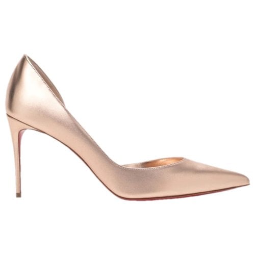 Pre-owned Christian Louboutin Leather Heels In Gold