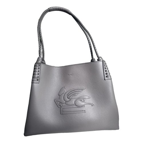 Pre-owned Etro Leather Handbag In Grey