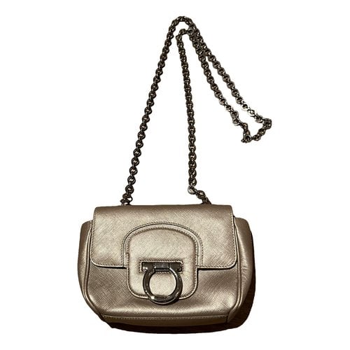 Pre-owned Ferragamo Leather Crossbody Bag In Gold