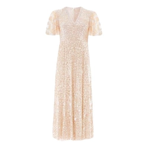 Pre-owned Needle & Thread Glitter Maxi Dress In Gold