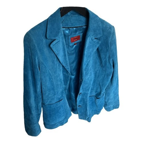 Pre-owned Kaos Leather Jacket In Blue