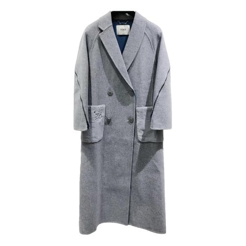 Pre-owned Fendi Wool Coat In Grey