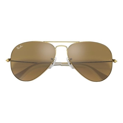 Pre-owned Ray Ban Oval Sunglasses In Gold