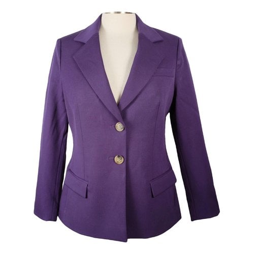Pre-owned Oscar De La Renta Wool Blazer In Purple