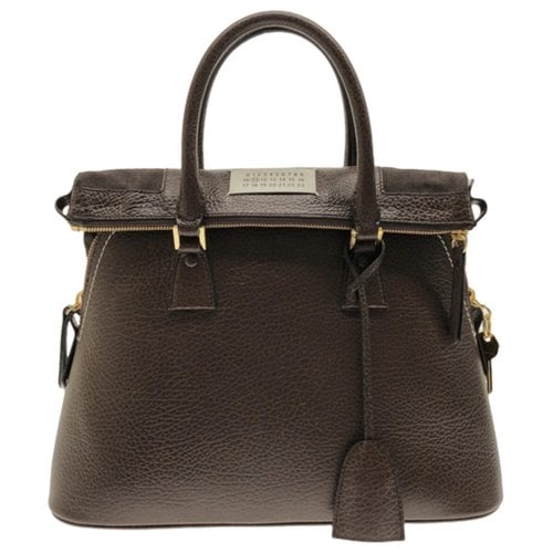 Pre-owned Maison Margiela 5ac Leather Handbag In Brown