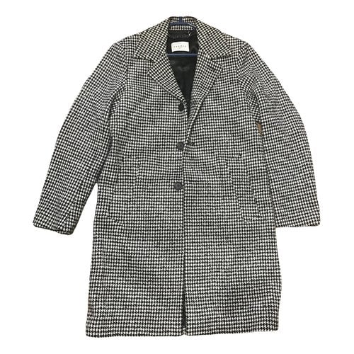 Pre-owned Sandro Wool Coat In White