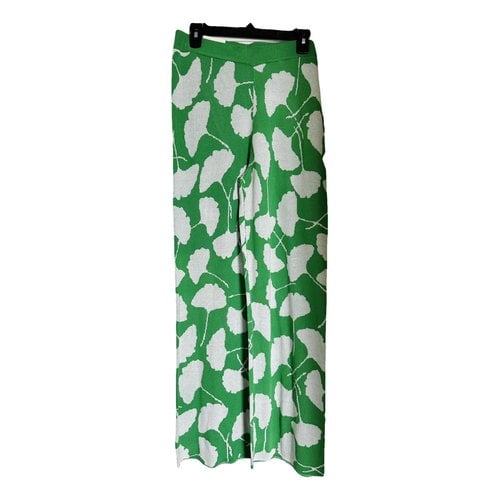 Pre-owned Diane Von Furstenberg Trousers In Green