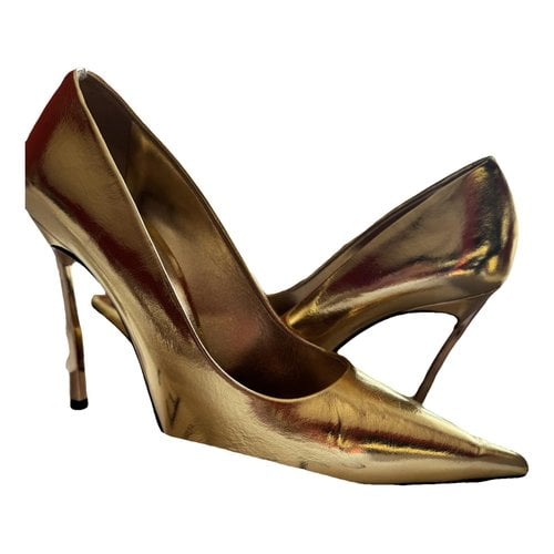 Pre-owned Casadei Leather Heels In Gold