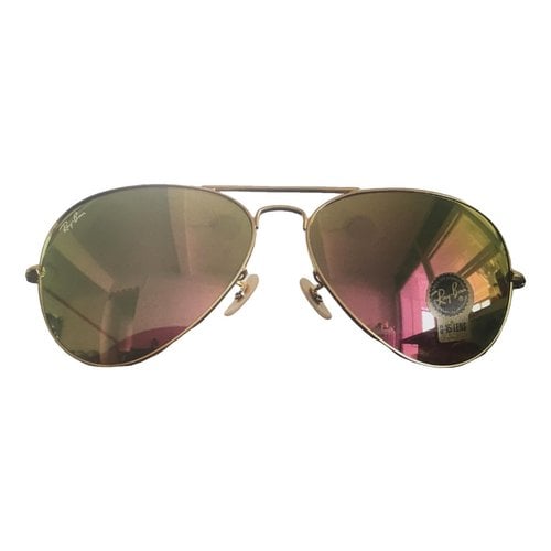 Pre-owned Ray Ban Aviator Sunglasses In Pink