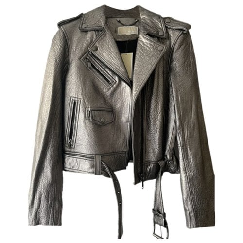 Pre-owned Michael Kors Leather Short Vest In Metallic