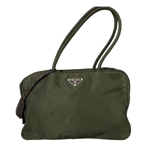 Pre-owned Prada Tessuto Handbag In Green