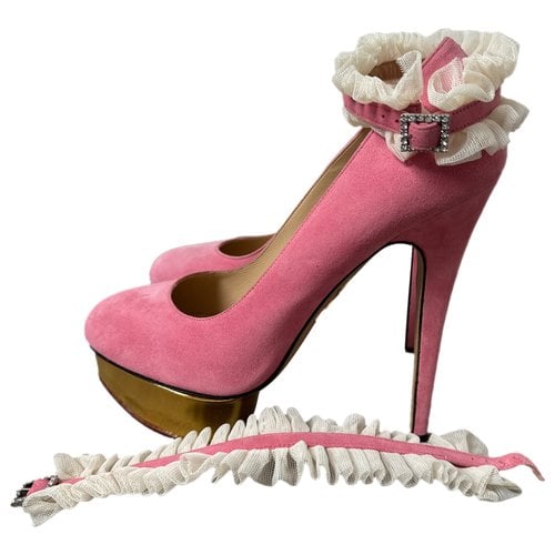 Pre-owned Charlotte Olympia Dolly Leather Heels In Pink