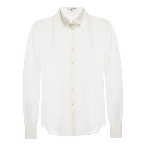 Pre-owned Saint Laurent Silk Shirt In White
