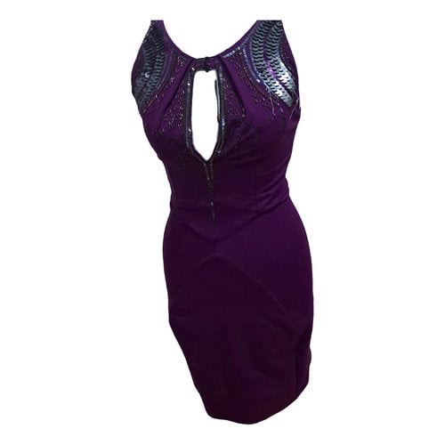 Pre-owned Roberto Cavalli Glitter Mid-length Dress In Purple