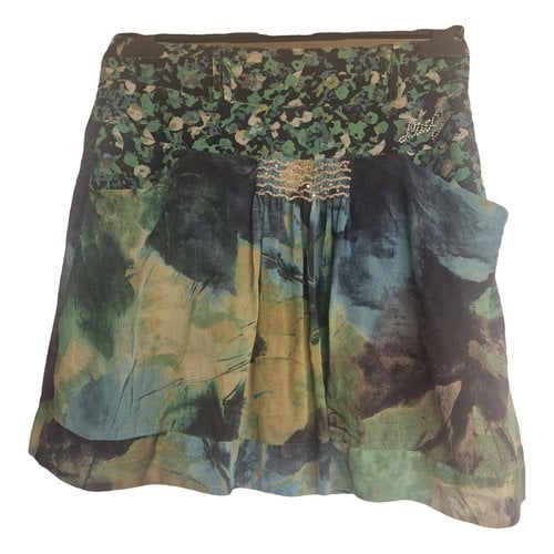 Pre-owned Liujo Silk Mini Skirt In Green