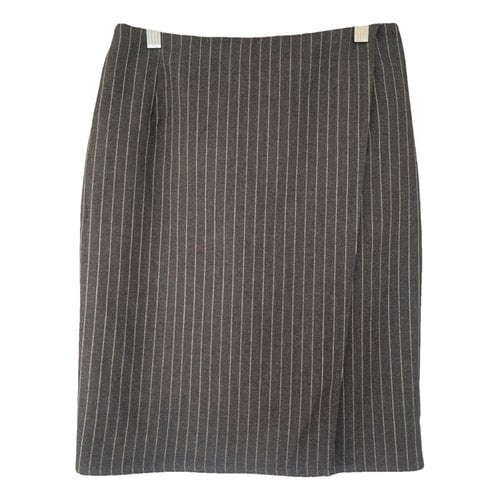 Pre-owned Versace Wool Mini Skirt In Grey