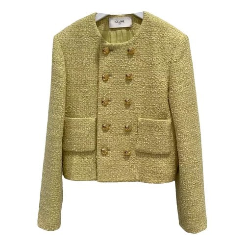 Pre-owned Celine Wool Jacket In Yellow