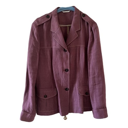 Pre-owned Max Mara Linen Jacket In Purple