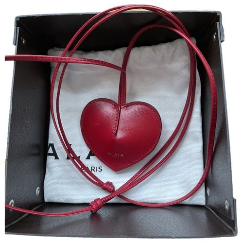 Pre-owned Alaïa Leather Bag Charm In Red