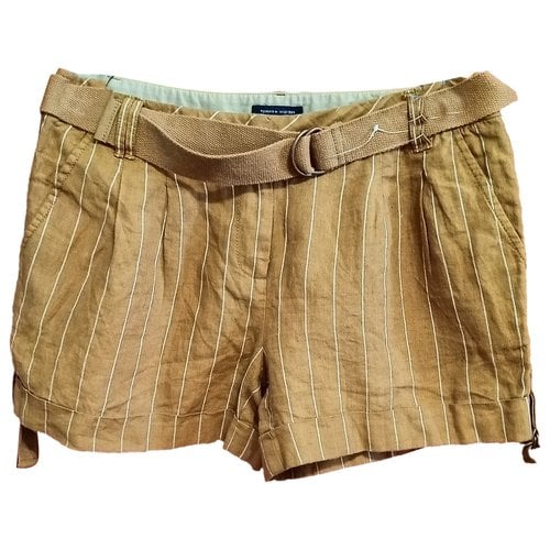 Pre-owned Tommy Hilfiger Linen Short Pants In Brown