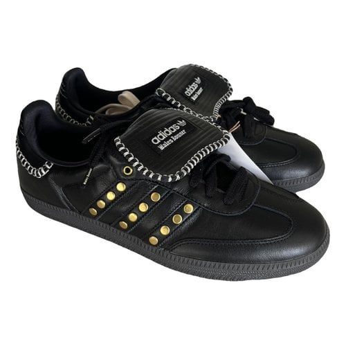 Pre-owned Wales Bonner Leather Low Trainers In Black