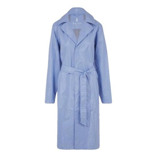 Pre-owned Rains Trench Coat In Blue