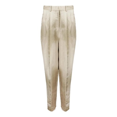 Pre-owned The Row Linen Trousers In Beige