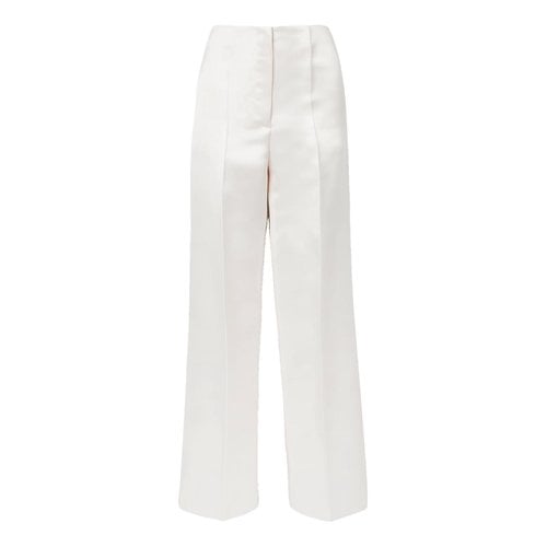 Pre-owned The Row Silk Trousers In White