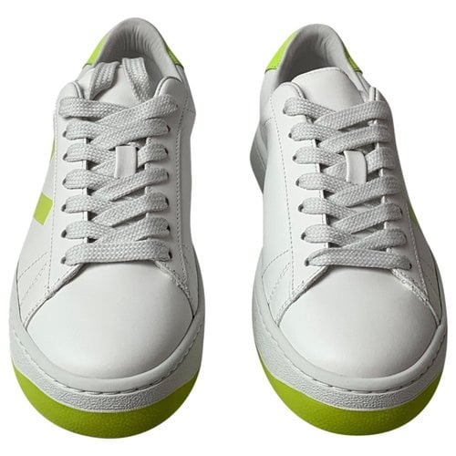 Pre-owned Kenzo Leather Trainers In White